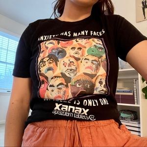 Vintage ‘Anxiety Has Many Faces’ Xanax T-Shirt
